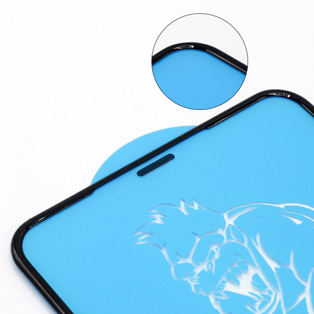Tempered Glass iPhone 13 Pro Max - vitre de protection d'écran intégrale avec bord en silicone anti-choc