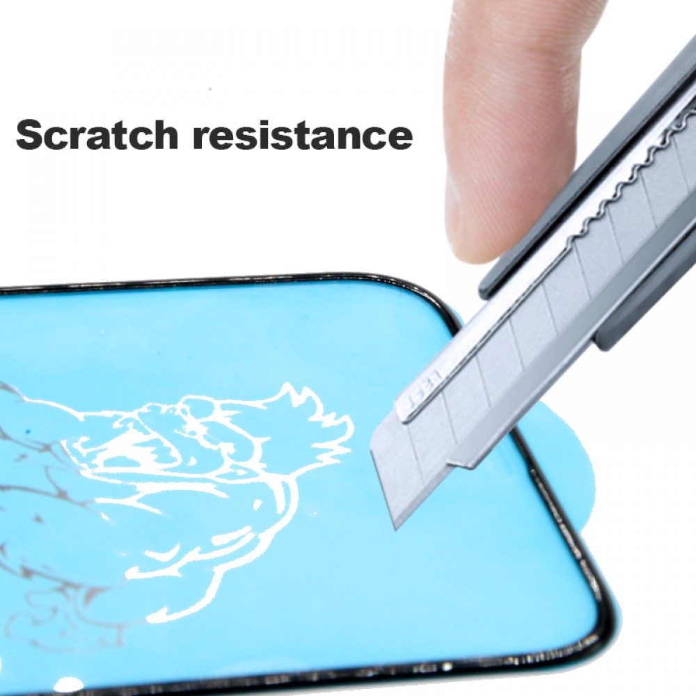 Tempered Glass iPhone Xs Max - Vitre de protection d'écran intégrale avec bord en silicone anti-choc