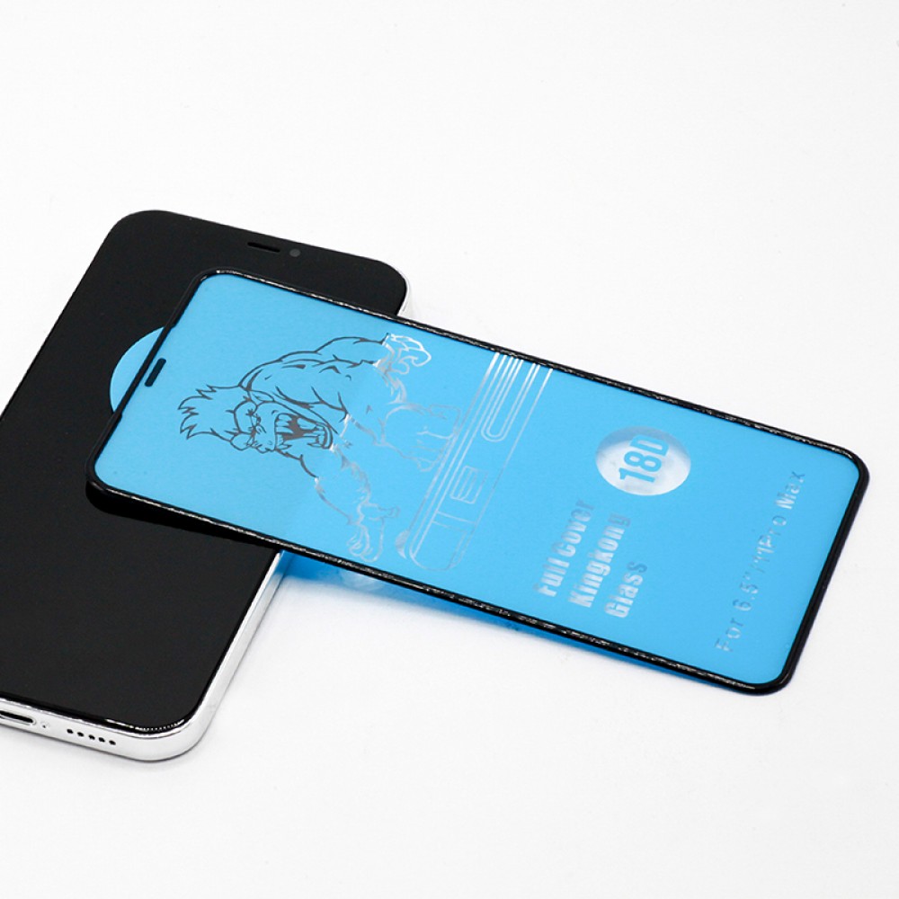 Tempered Glass iPhone XR - vitre de protection d'écran intégrale avec bord en silicone anti-choc