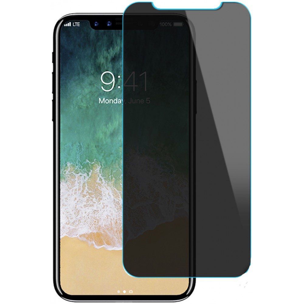 Tempered Glass Privacy iPhone 11 Pro - Vitre de protection d'écran anti-espion en verre trempé