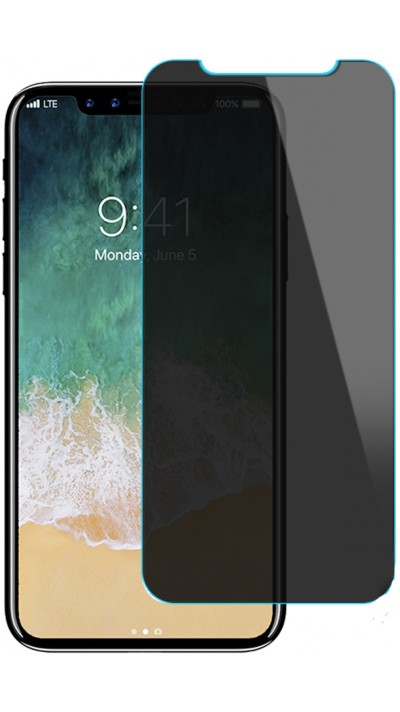 Tempered Glass Privacy iPhone 6/6s - Vitre de protection d'écran anti-espion en verre trempé