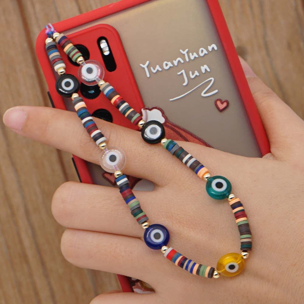 Bijou de téléphone universel / Pendentif bracelet à charms - N°19 Multicolor oeil turc