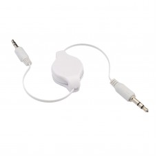 Audio Kabel ausziehbar - Doppelseitiger AUX 3.5 mm Klinkenanschluss - Weiss