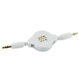 Câble audio extensible - Connecteur double face AUX 3,5 mm Jack - Blanc