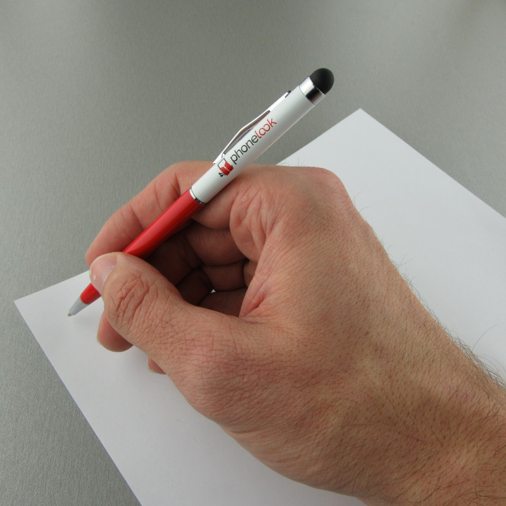 Stylet de précision universel - Touch-pen pour écrans tactiles avec stylo - PhoneLook rouge - Blanc