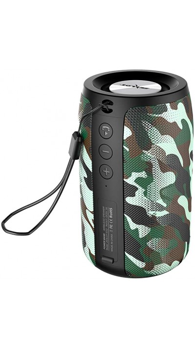 Zealot S32 Outdoor Bluetooth Lautsprecher - Kompakter Speaker inkl. Mikrofon/AUX 3.5mm/BT5.0 - Camouflage