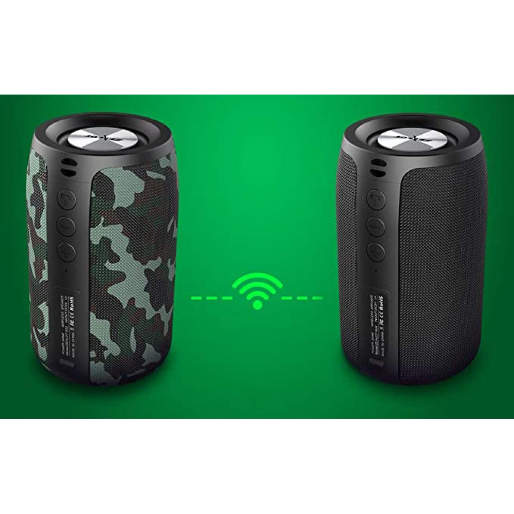 Zealot S32 Outdoor Bluetooth Lautsprecher - Kompakter Speaker inkl. Mikrofon/AUX 3.5mm/BT5.0 - Camouflage