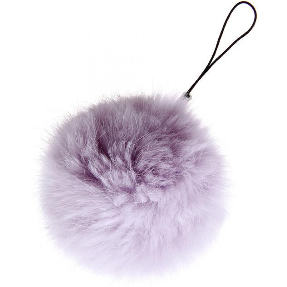 Porte-clés / bijoux universel - Mini "Fluffy" boule en peluche - Violet