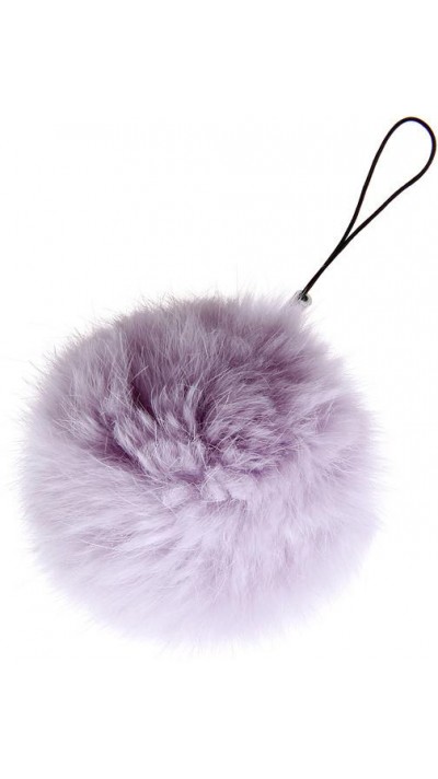 Porte-clés / bijoux universel - Mini "Fluffy" boule en peluche - Violet