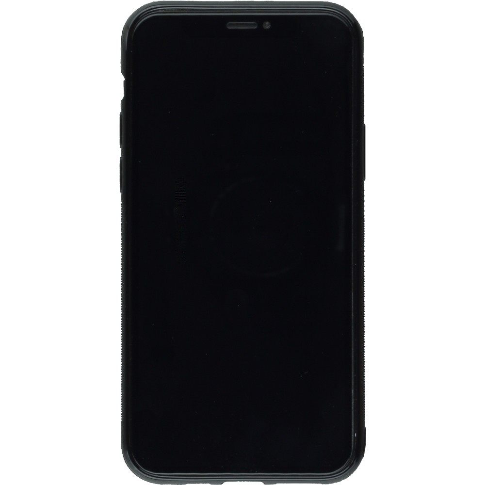 Coque iPhone 11 - Silicone rigide noir Shimmering Orange