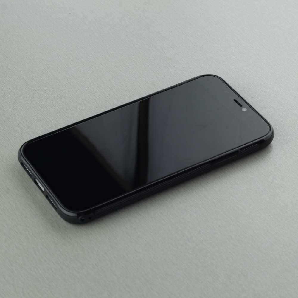 Coque iPhone 11 - Silicone rigide noir Flowers space
