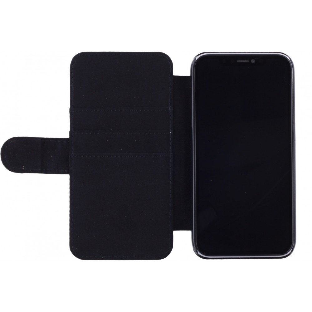 Coque iPhone 11 Pro Max - Wallet noir Carbon Basic
