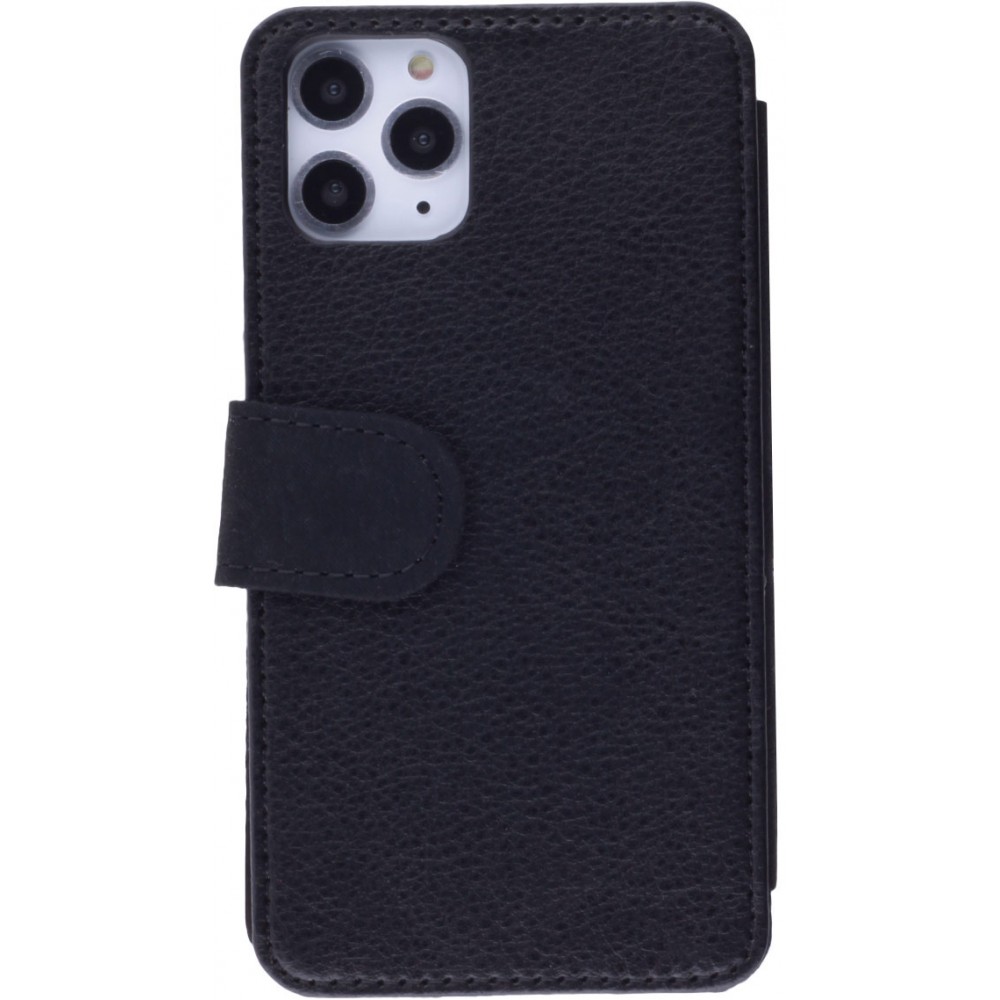 Coque iPhone 11 Pro Max - Wallet noir Carbon Basic