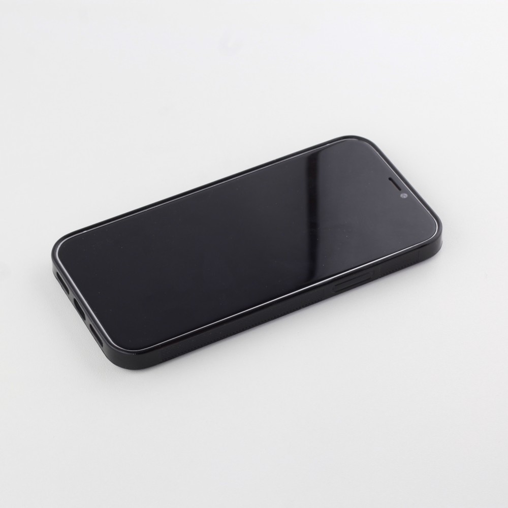 Coque iPhone 12 / 12 Pro - Silicone rigide noir Bonne humeur matin