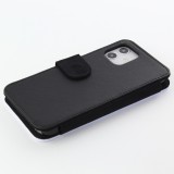 Hülle iPhone 12 / 12 Pro - Wallet schwarz Forest Lion
