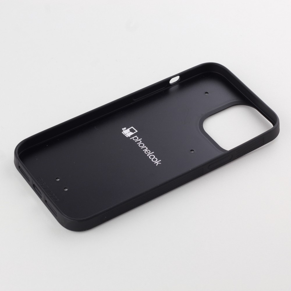 Coque iPhone 12 Pro Max - Silicone rigide noir Turtles lines on black