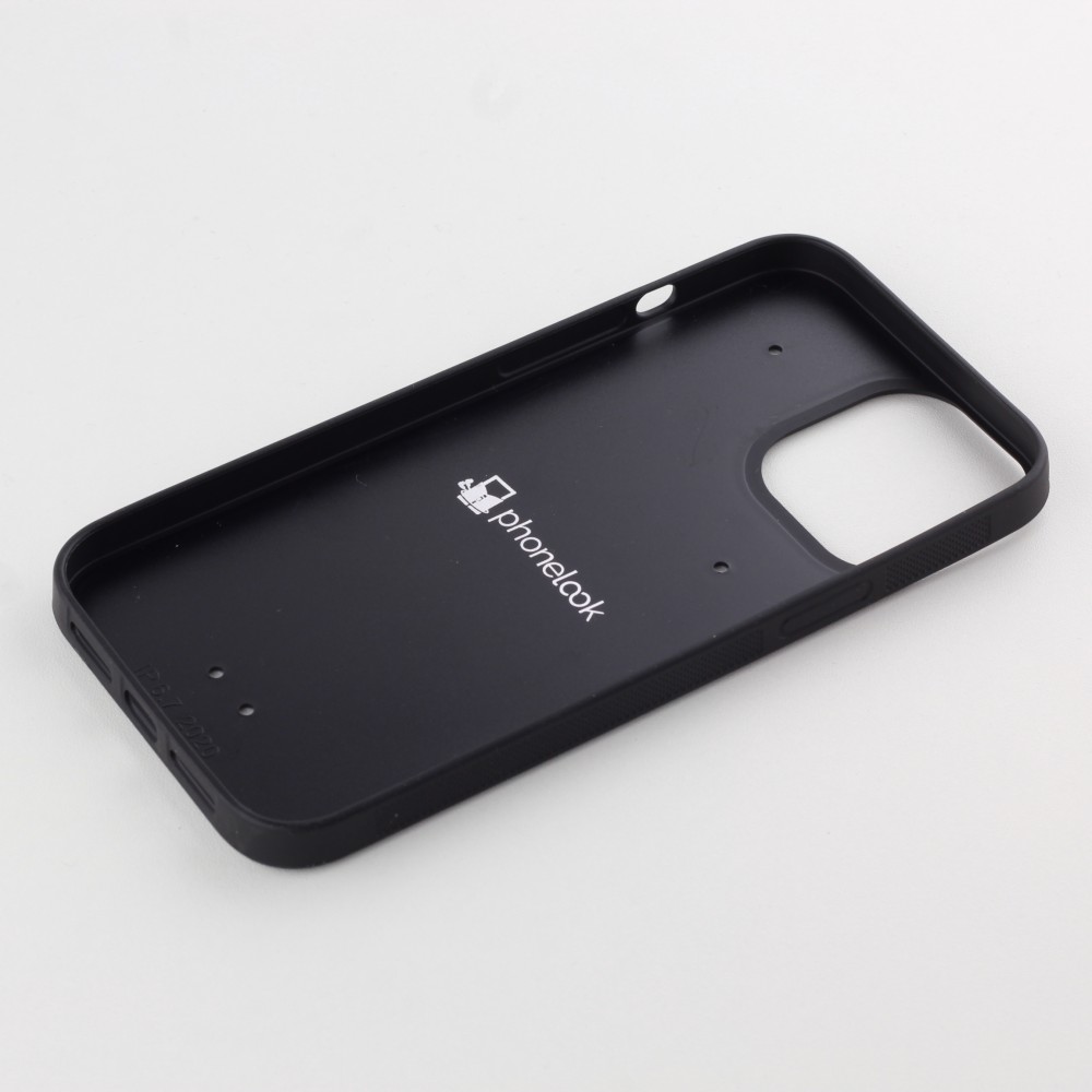 Coque iPhone 12 Pro Max - Silicone rigide noir Carbon Basic