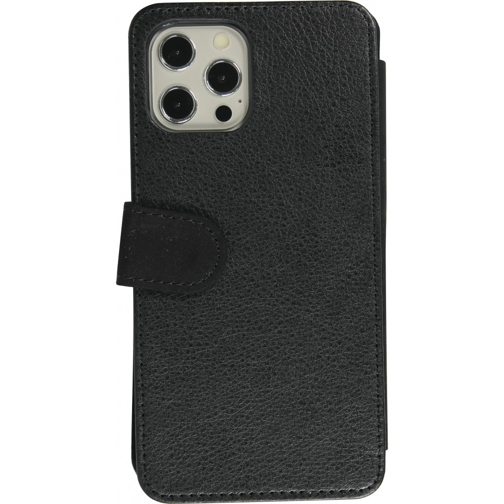 Coque iPhone 12 Pro Max - Wallet noir Carbon Basic