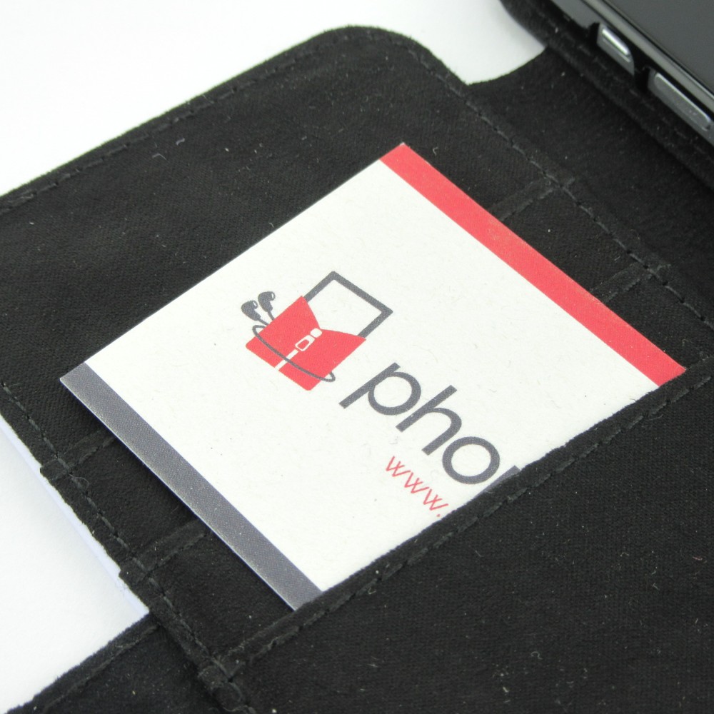 Coque iPhone 12 Pro Max - Wallet noir Carbon Basic