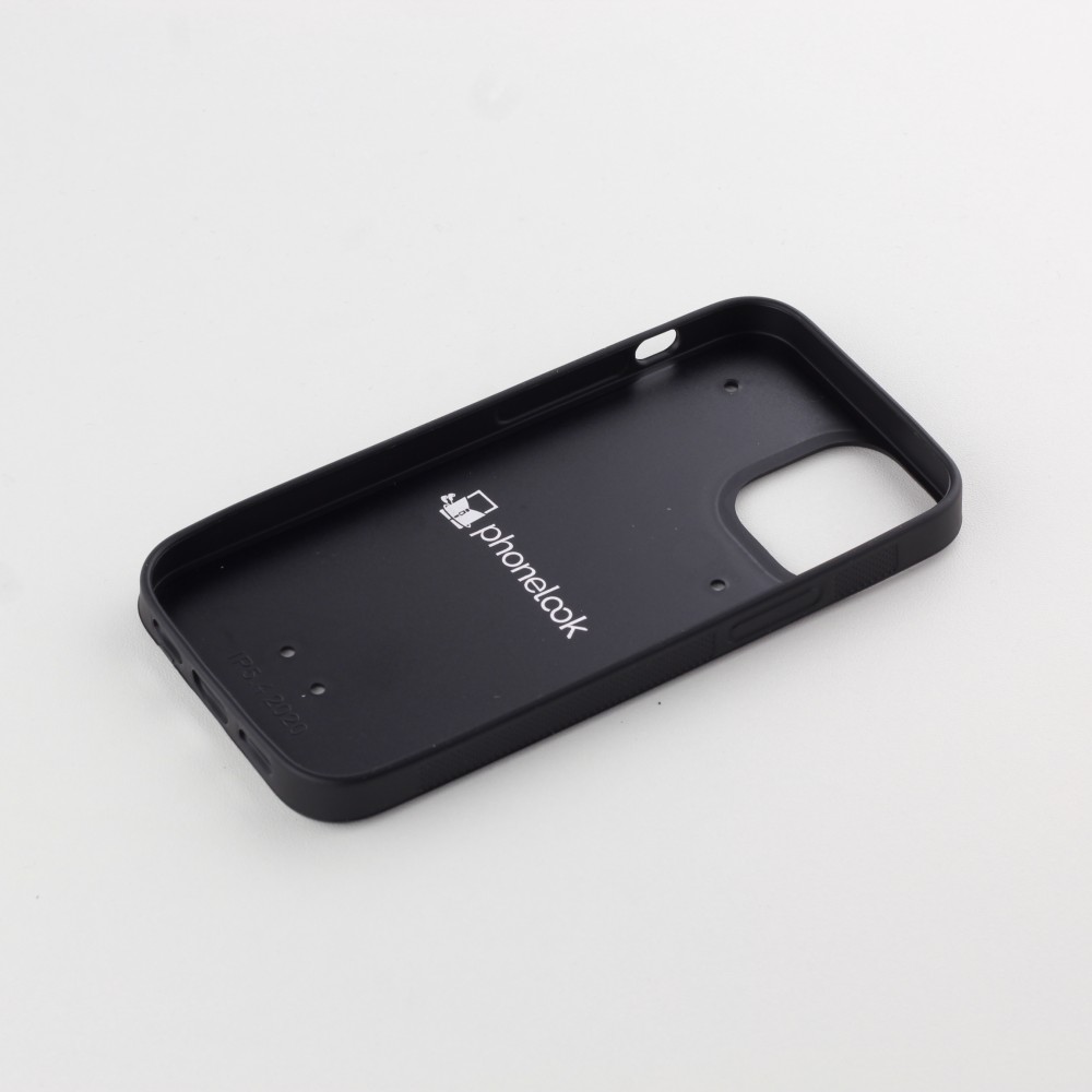 Coque iPhone 12 mini - Silicone rigide noir Cute Cat Bubble