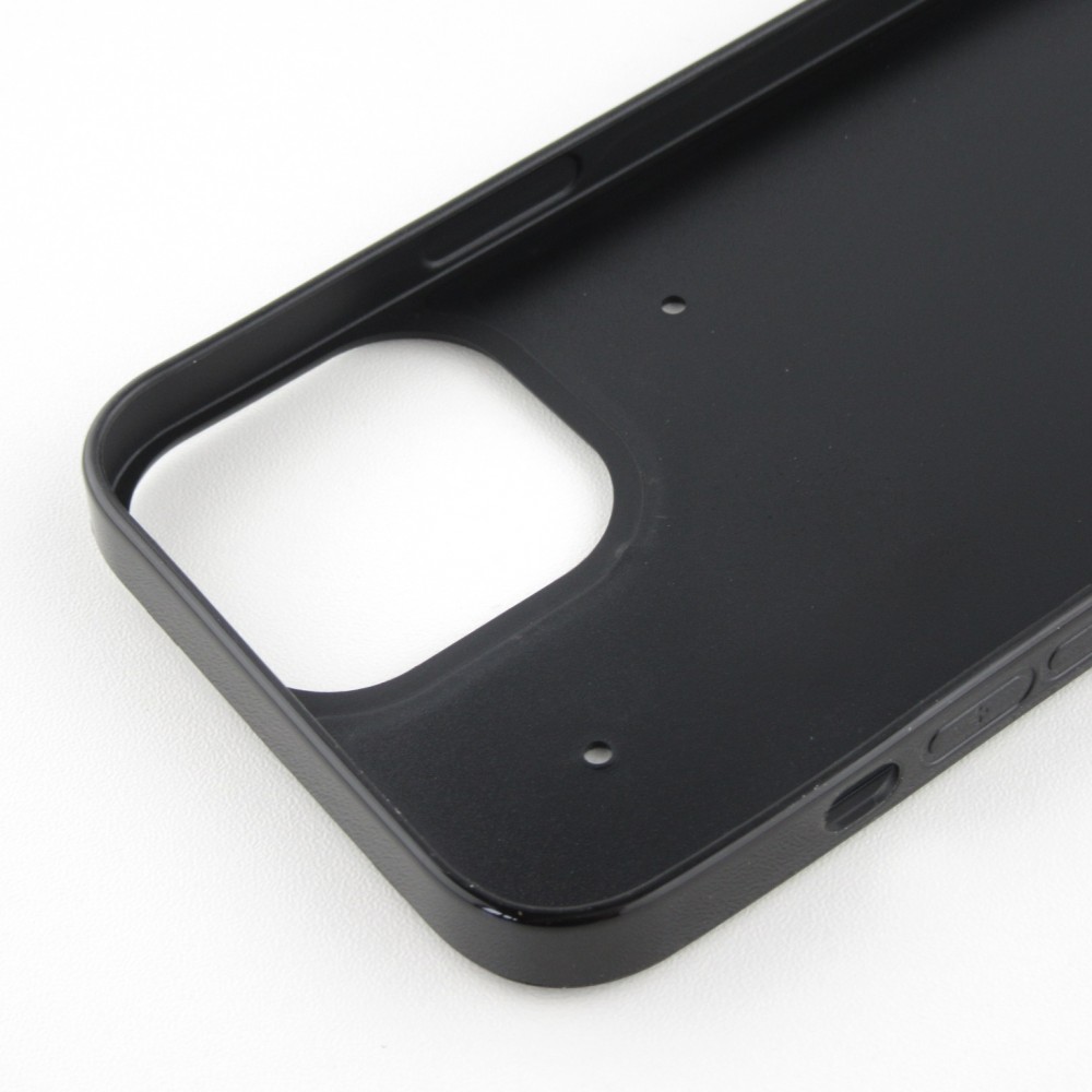 Coque iPhone 12 mini - Silicone rigide noir Flat Blue Waves