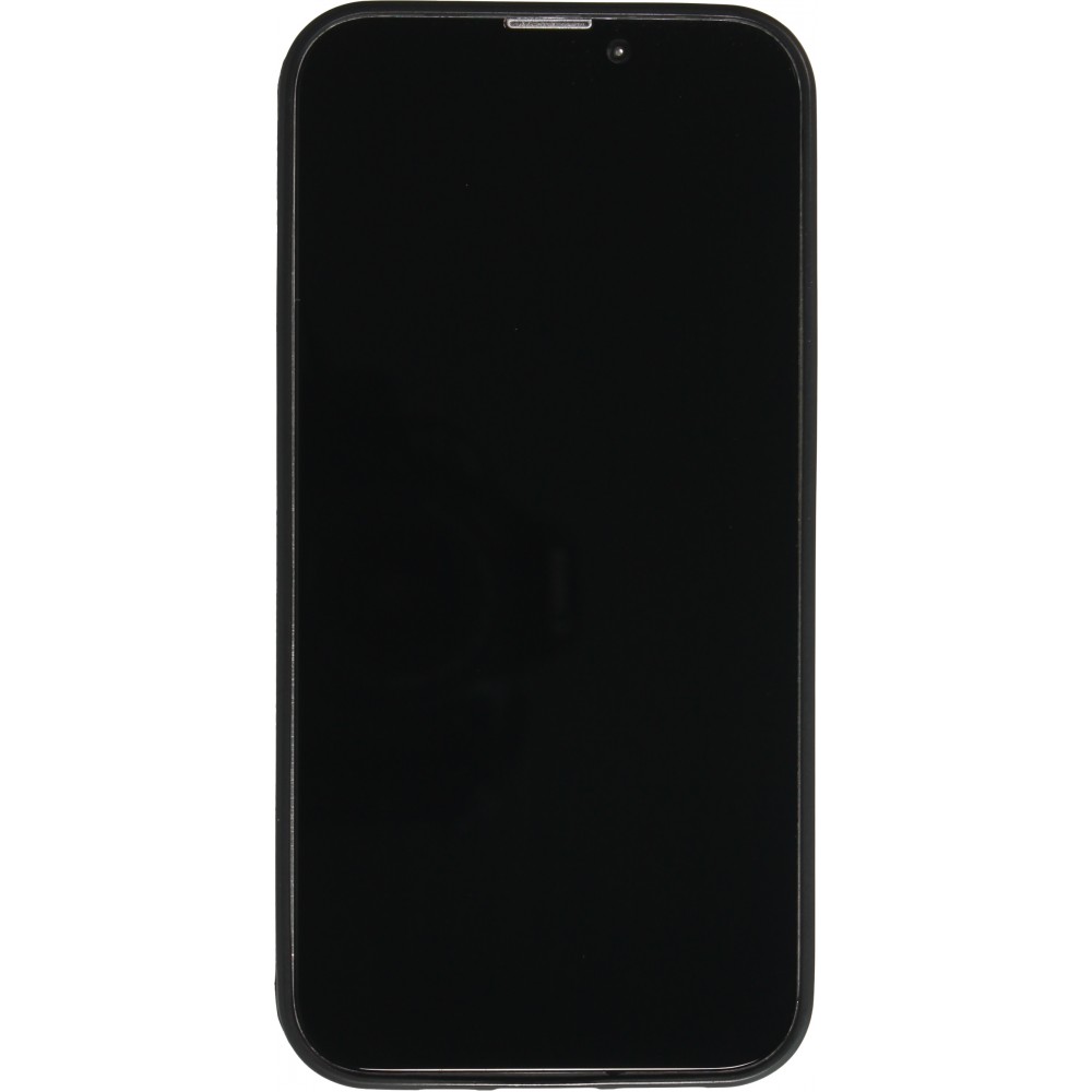 Coque iPhone 13 - Silicone rigide noir Space Vect- Or