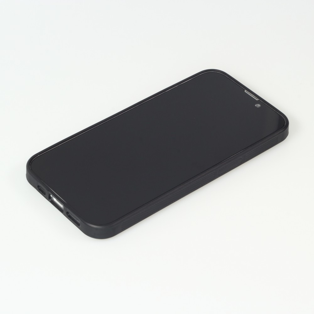 Coque iPhone 13 - Silicone rigide noir Space Vect- Or