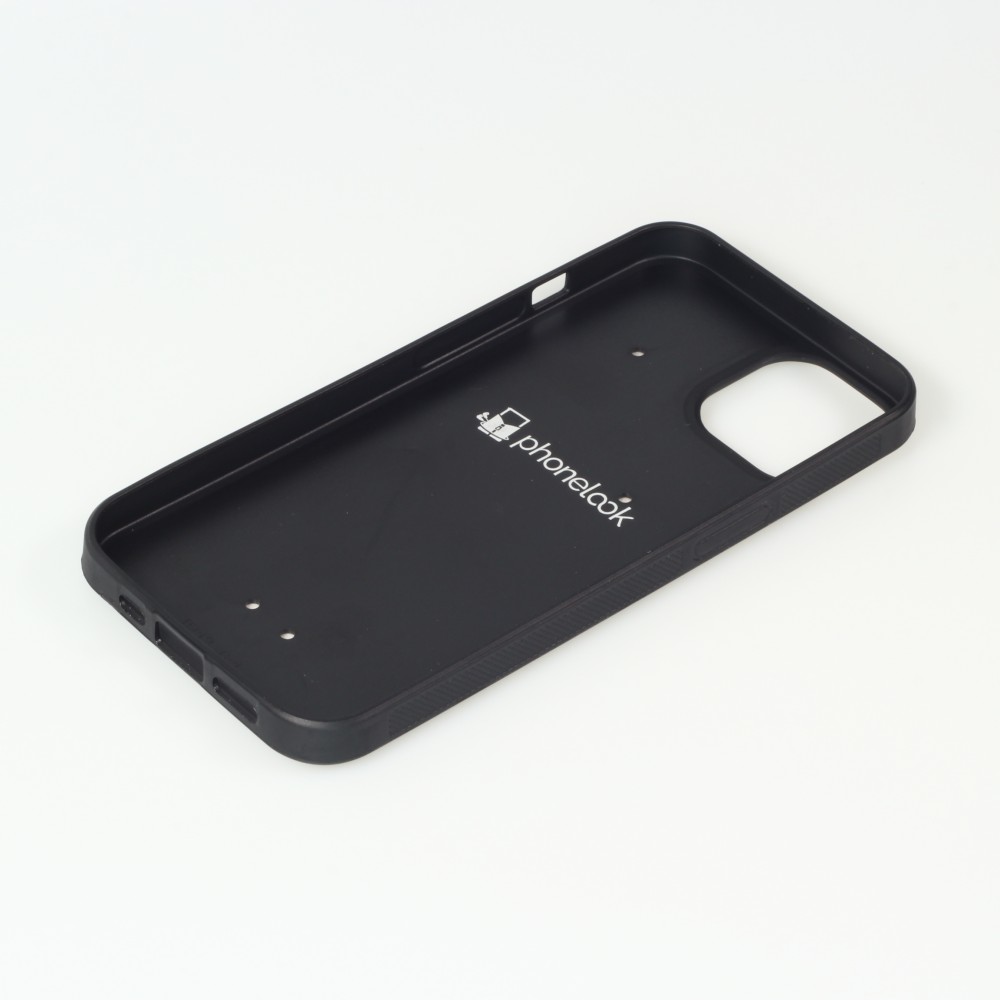 Coque iPhone 13 - Silicone rigide noir Carbon Basic
