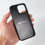 Coque iPhone 13 Pro Max - Silicone rigide noir Shimmering Orange
