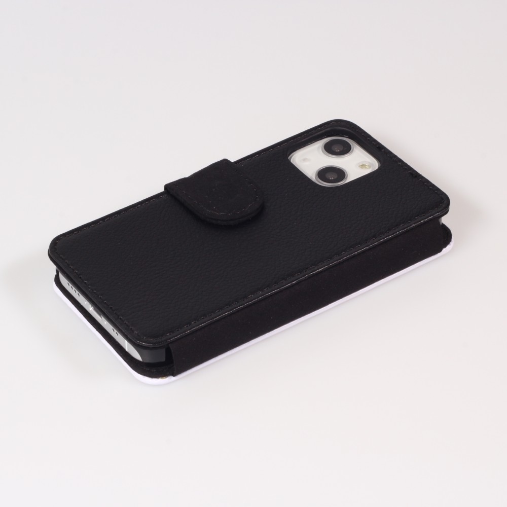 Coque iPhone 13 mini - Wallet noir Marilyn Bubble