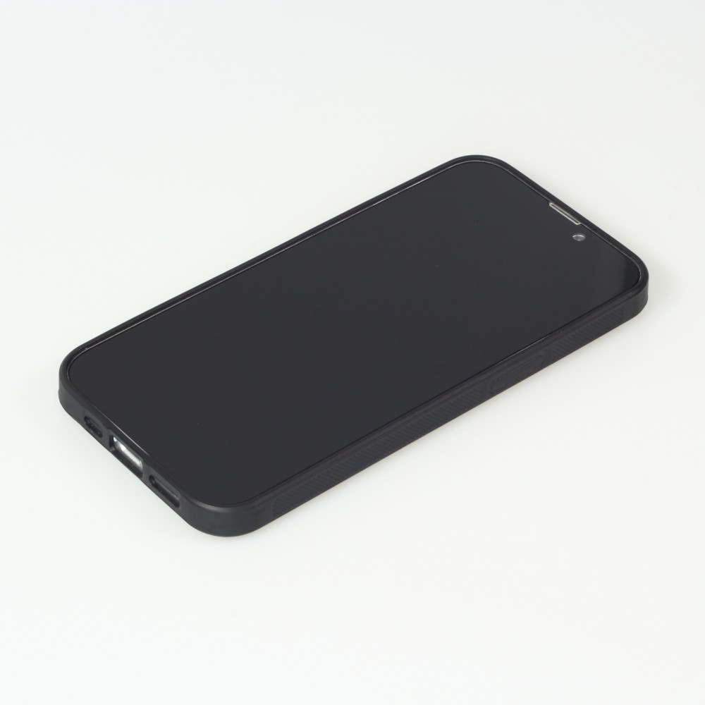Coque iPhone 13 Pro - Silicone rigide noir Turtles lines on black