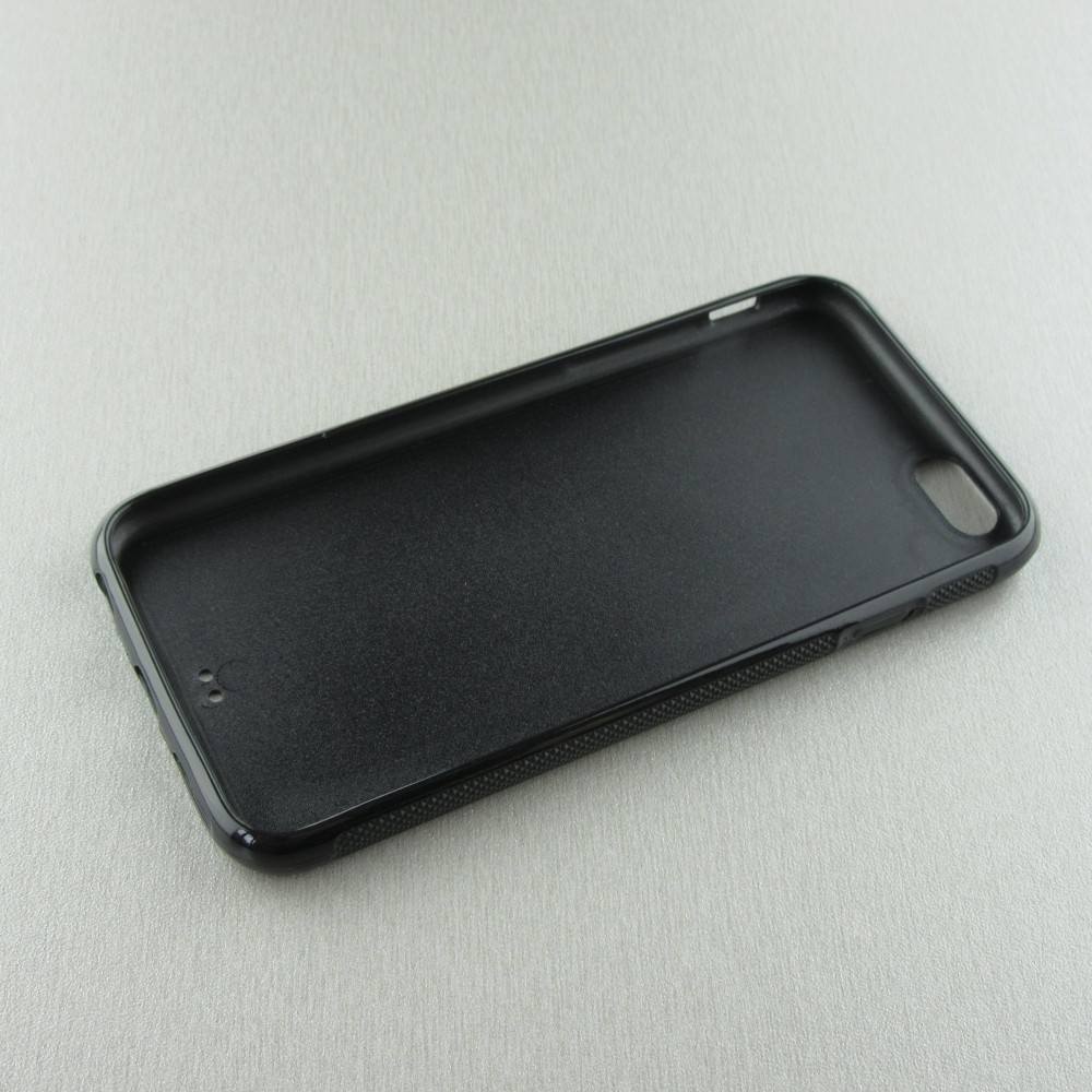 Coque iPhone 6/6s - Silicone rigide noir Papillon - Bleu