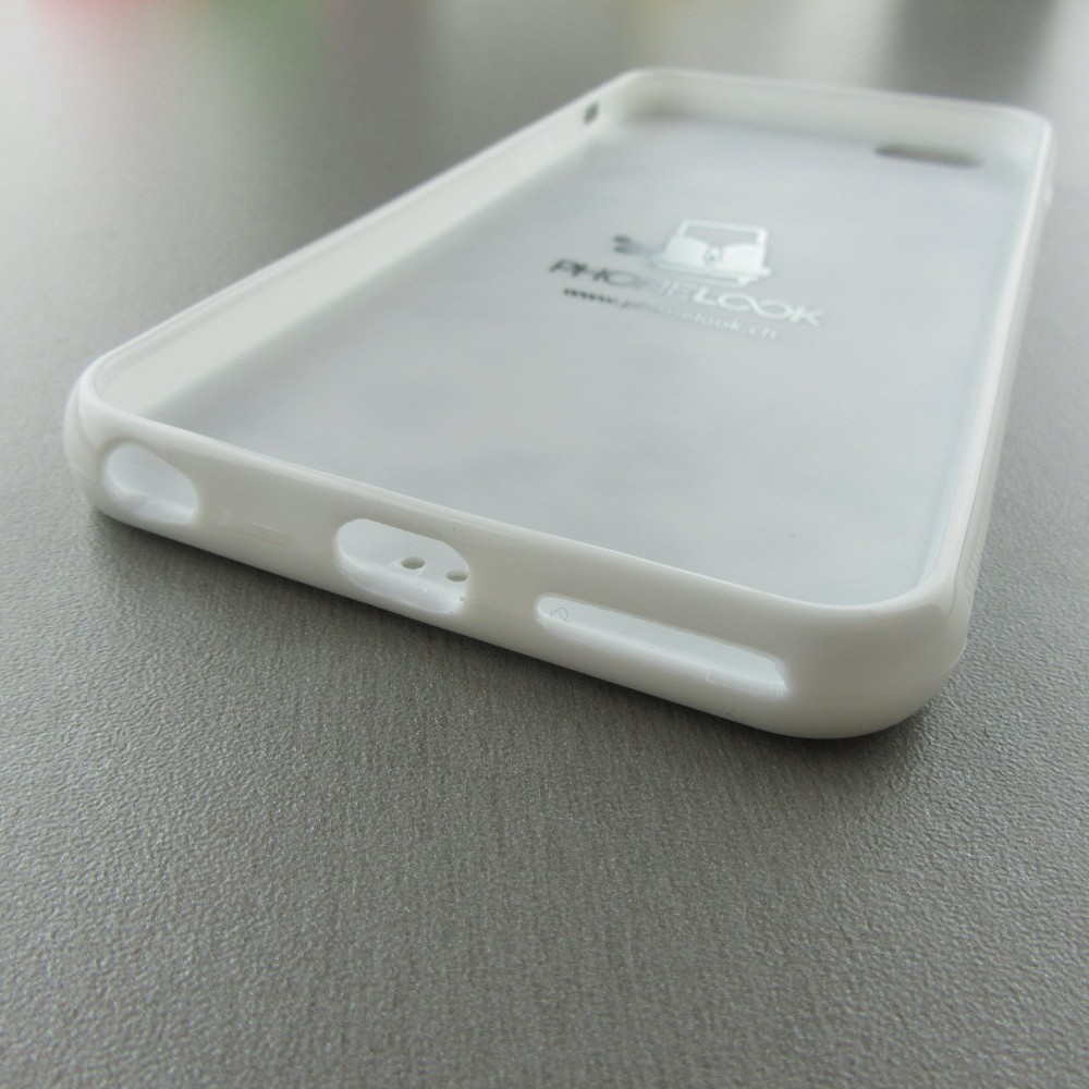 Coque iPhone 6 Plus / 6s Plus - Silicone rigide blanc Geometric Line red