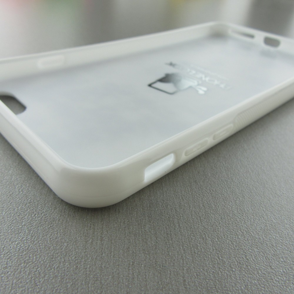 Coque iPhone 6 Plus / 6s Plus - Silicone rigide blanc Papillon - Bleu