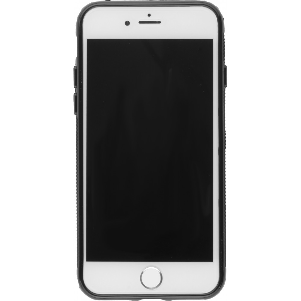Coque iPhone 7 / 8 / SE (2020, 2022) - Silicone rigide noir Black Red Lines