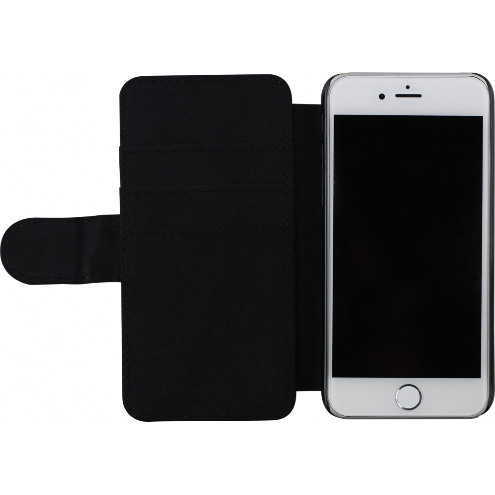 Hülle iPhone 7 / 8 / SE (2020, 2022) - Wallet schwarz Enjoy the little things