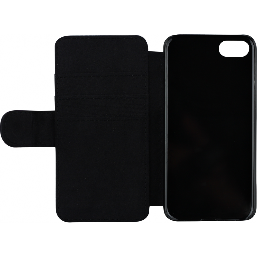 Coque iPhone 7 / 8 / SE (2020, 2022) - Wallet noir Carbon Basic