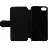 Coque iPhone 7 / 8 / SE (2020, 2022) - Wallet noir Turtles lines on black