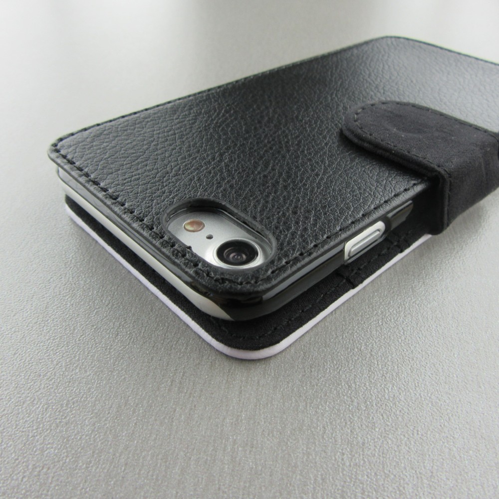 Hülle iPhone 7 / 8 / SE (2020, 2022) - Wallet schwarz Enjoy the little things