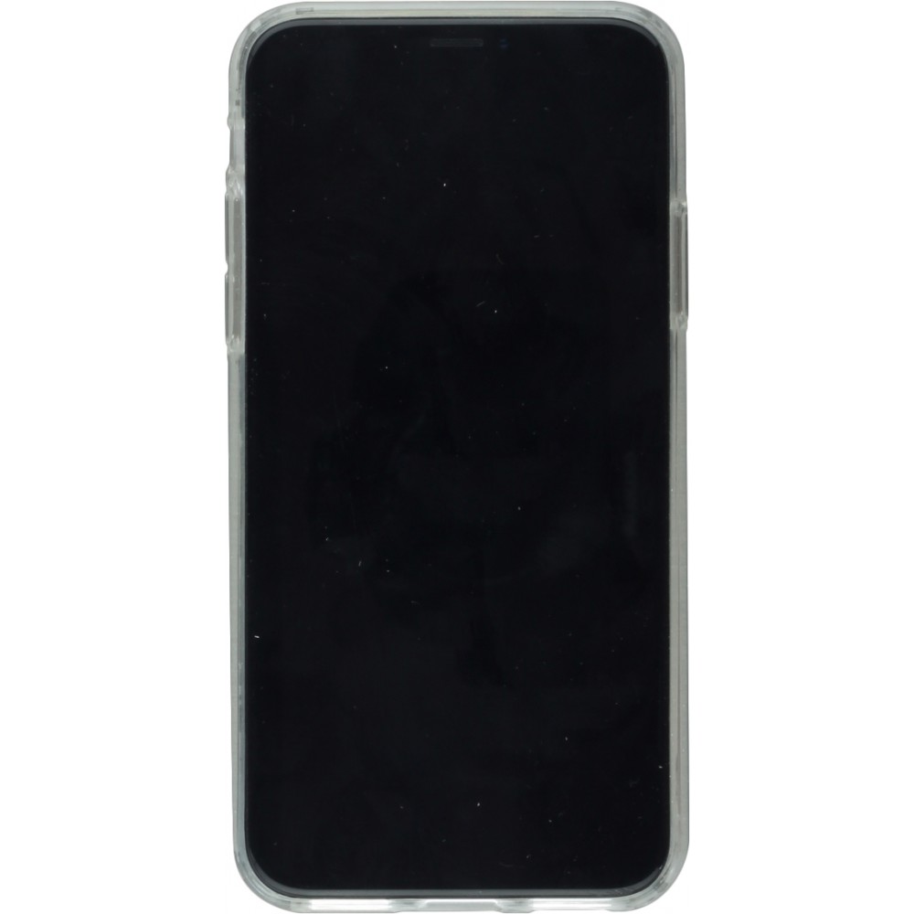 Coque iPhone X / Xs - Gel transparent Funny cat on black