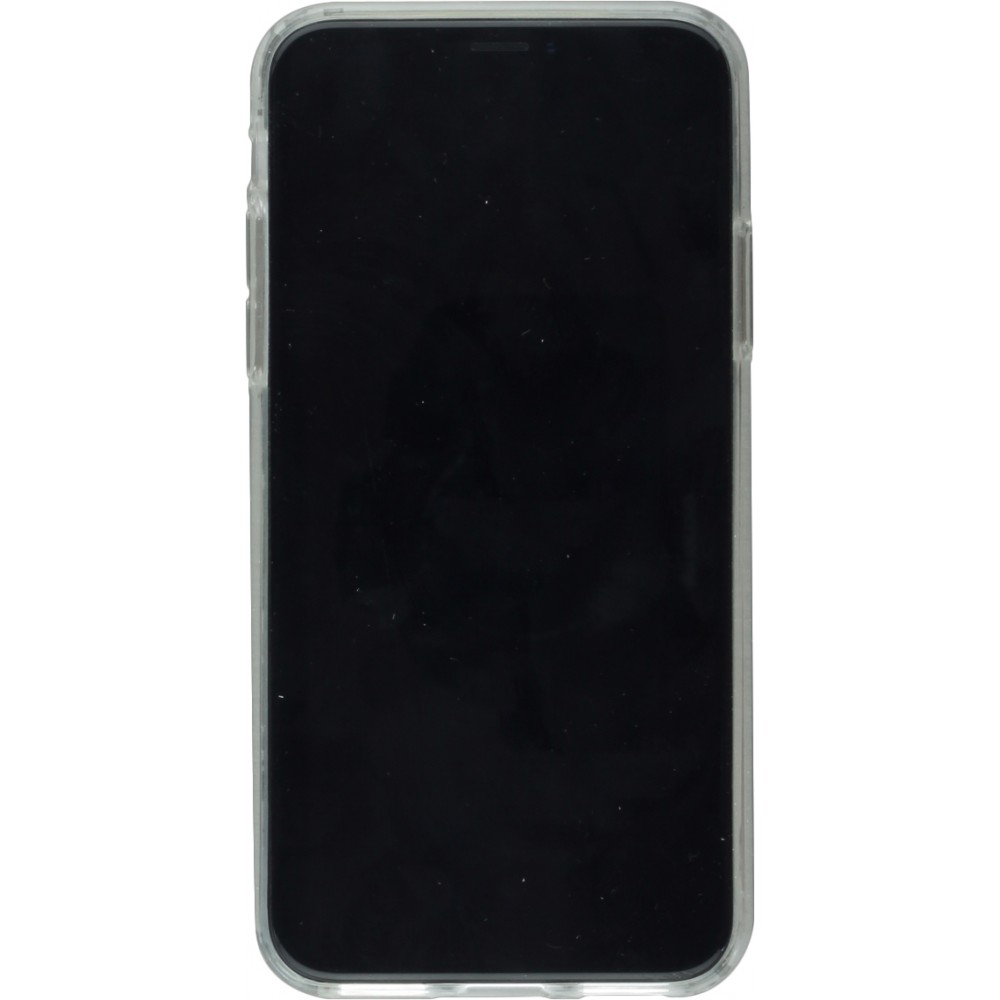 Coque iPhone X / Xs - Gel transparent Turtles lines on black