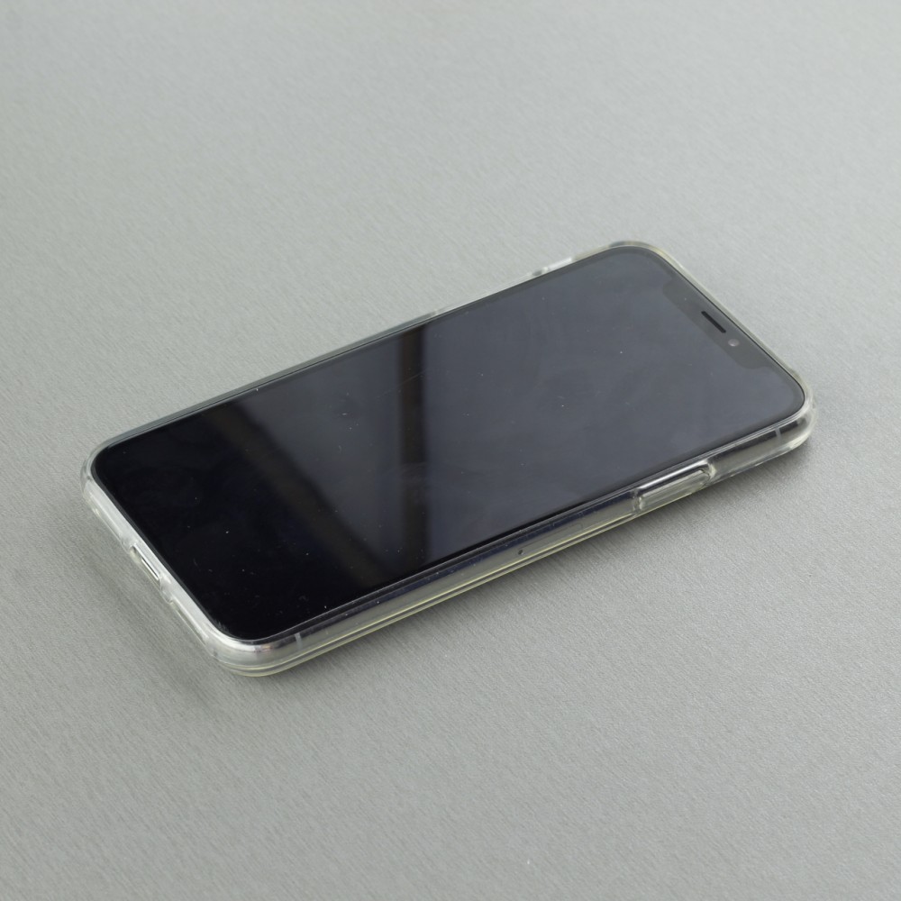 Coque iPhone X / Xs - Gel transparent Turtles lines on black