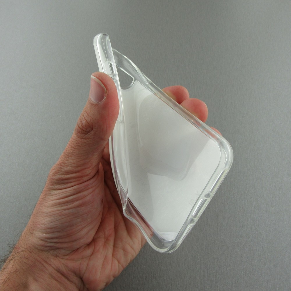 Coque iPhone X / Xs - Gel transparent Turtles lines on black