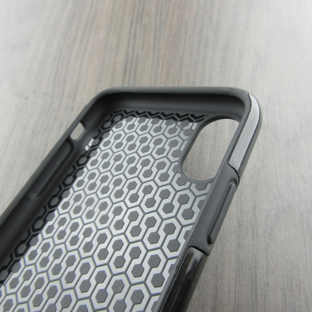 Coque iPhone X / Xs - Hybrid Armor noir Grey Gold Marble