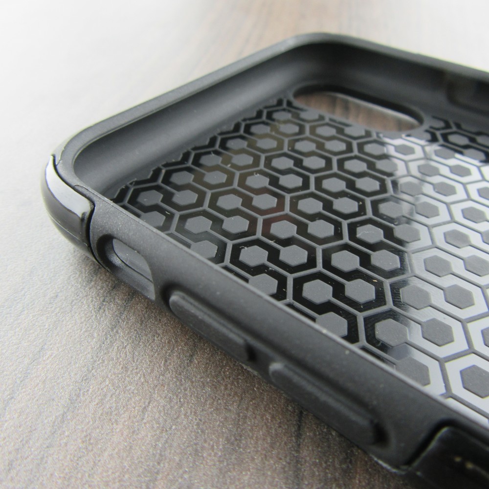 Coque iPhone X / Xs - Hybrid Armor noir Turtle Aztec Watercolor