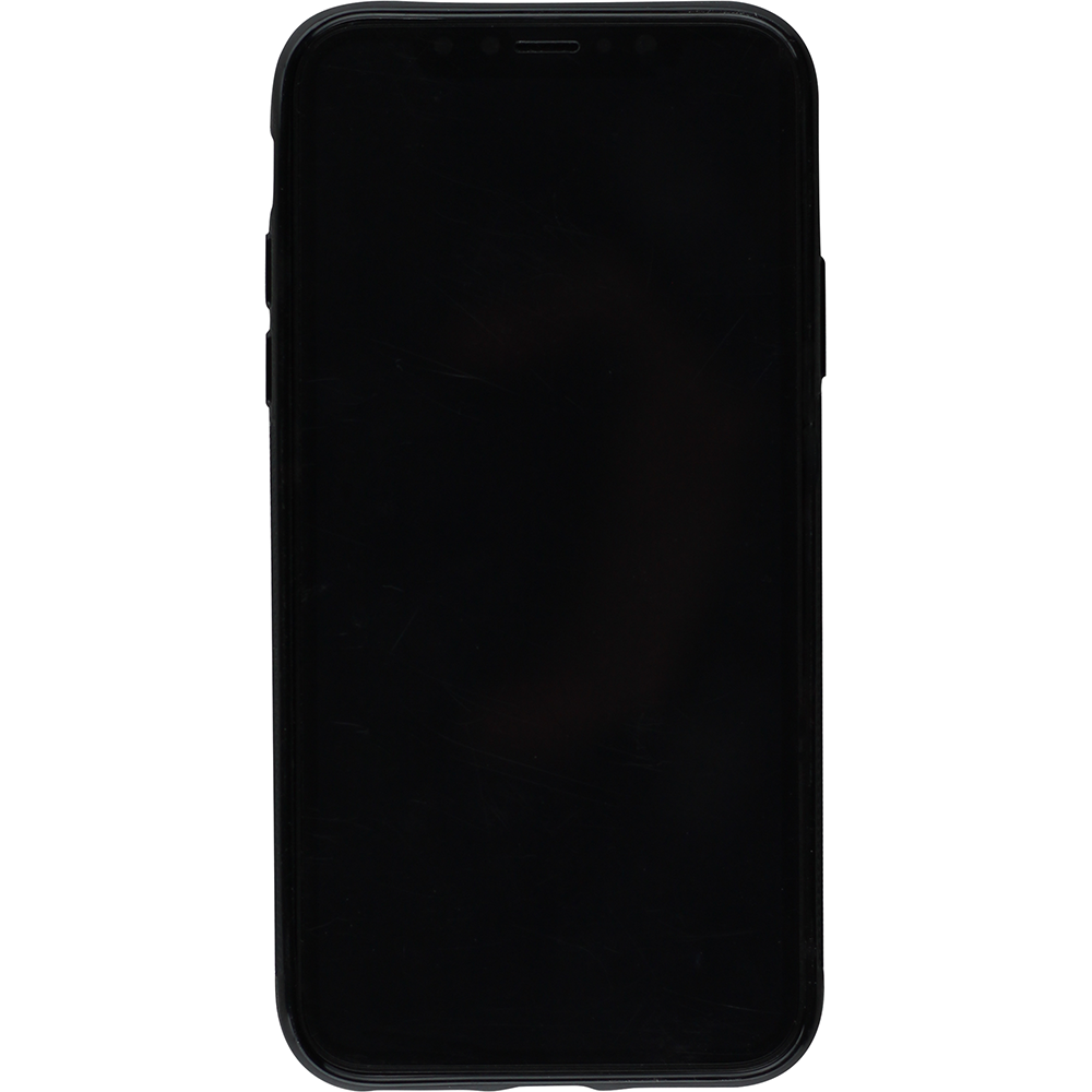 Coque iPhone X / Xs - Silicone rigide noir Camo Blue