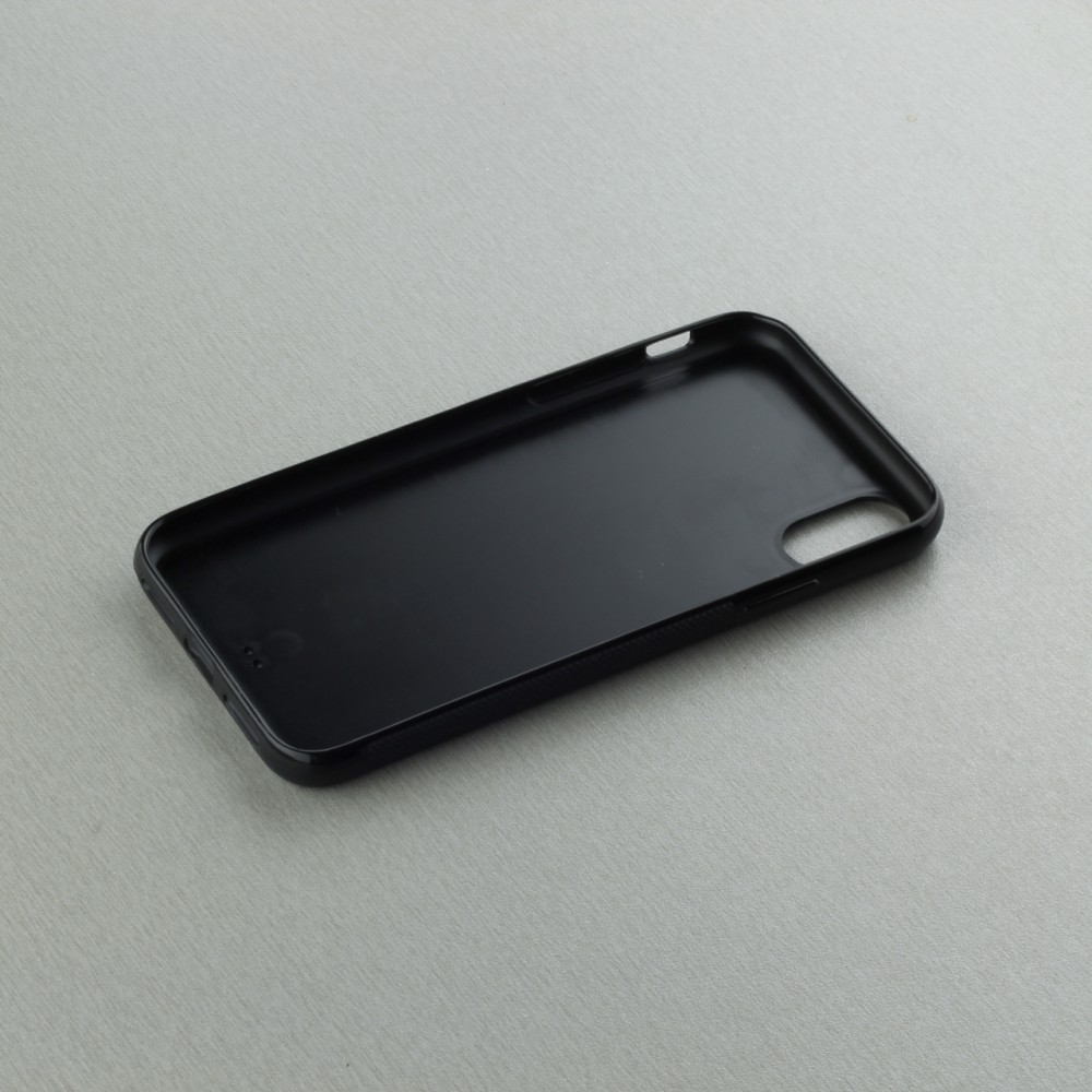 Coque iPhone X / Xs - Silicone rigide noir Enjoy the little things