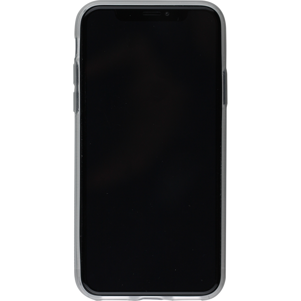 Coque iPhone X / Xs - Silicone rigide transparent Turtles lines on black