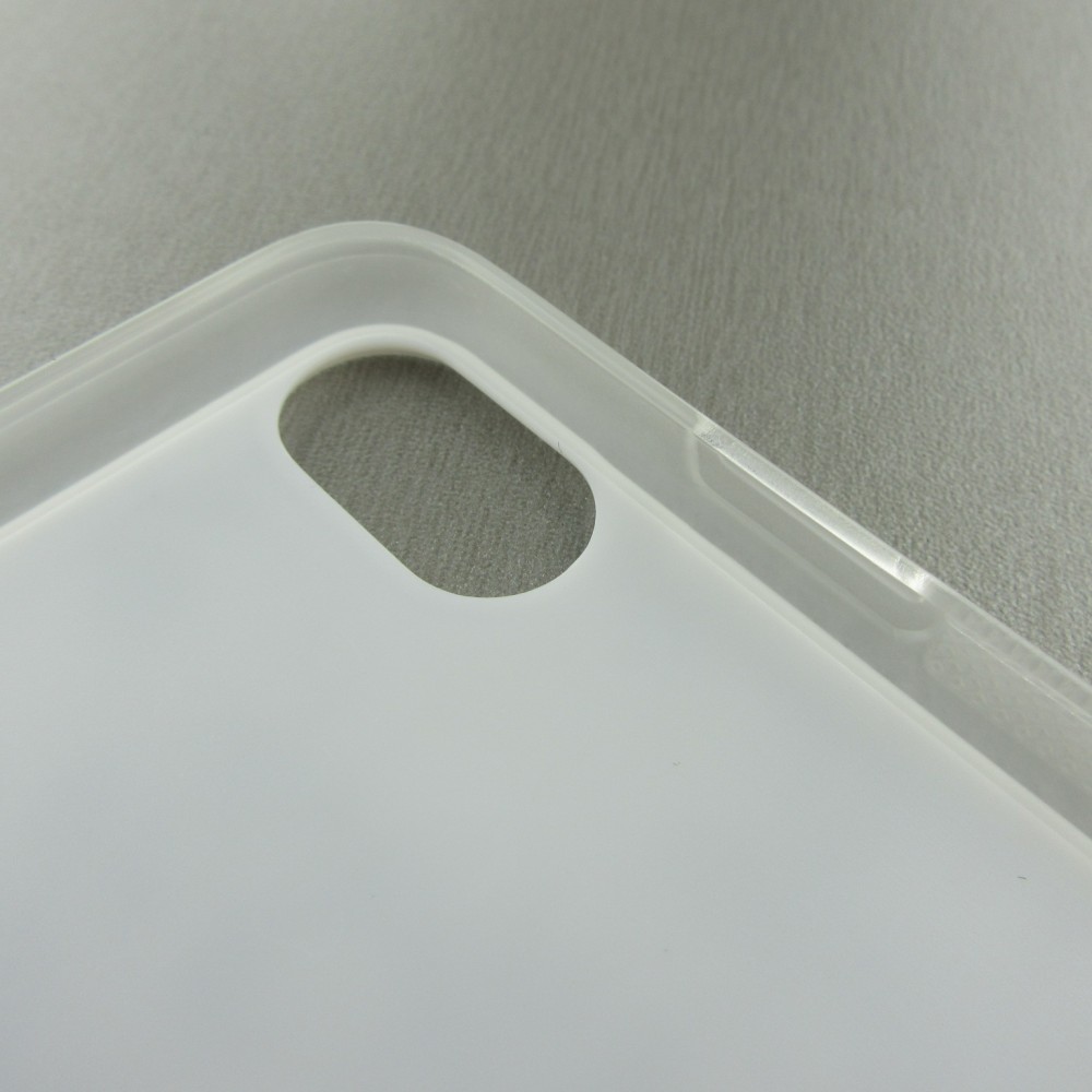 Coque iPhone X / Xs - Silicone rigide transparent Valentine 2022 Black Smoke