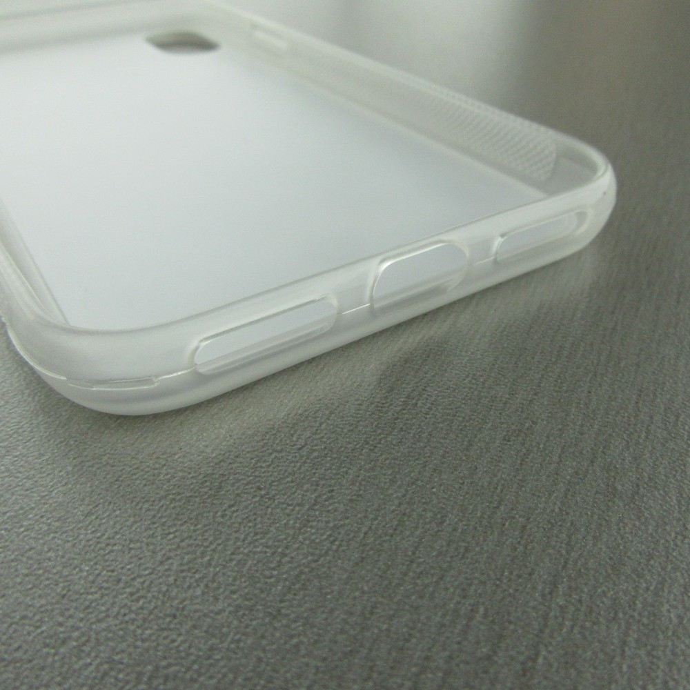 Coque iPhone X / Xs - Silicone rigide transparent Marble Rose Gold